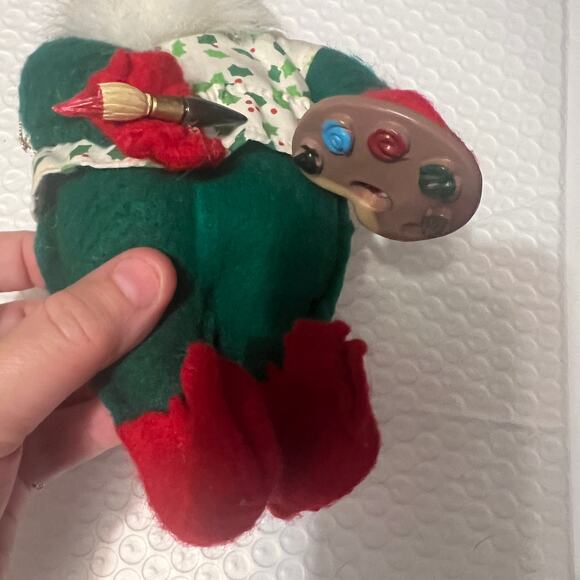 Vtg 1992 Santakins Santa’s Best Painter Elf hanging Posable NEED HAND GLUED - Picture 9 of 16